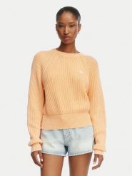 HUGO Sweter Slipery 50554206 Pomarańczowy jasny Regular Fit. Brązowe swetry klasyczne damskie Hugo, xl, z bawełny, bez kołnierzyka. Za 549.99 zł.