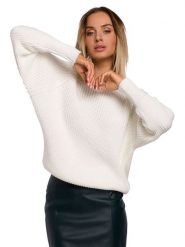 Made of emotion Sweter w kolorze kremowym rozmiar: L/XL. Brązowe swetry klasyczne damskie Made Of Emotion, l, ze splotem, bez kołnierzyka. Za 145.26 zł.