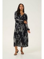 KAFFE curve Sukienka w kolorze czarno-szarym rozmiar: 46. Czarne sukienki damskie KAFFE curve, bez wzorów, z wiskozy, bez ramiączek. Za 104.99 zł.