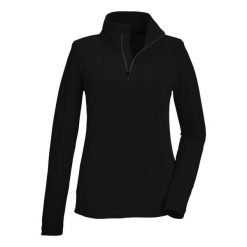Bluza damska Killtec KSW 101 WMN FLC SHRT. Czarne bluzy damskie Killtec, bez wzorów, bez kaptura. W wyprzedaży za 89.99 zł.