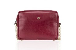 Skórzana torebka listonoszka Felice Gold FG03 bordowa. Czerwone shopper bag Felice, bez wzorów, ze skóry, na ramię, bez dodatków. Za 199.00 zł.