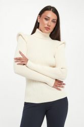 Golf damski z poduszkami w ramionach ELISABETTA FRANCHI. Golfy damskie Elisabetta Franchi, bez wzorów, bez ramiączek. Za 1,669.00 zł.