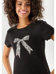 Aniston Koszulka w kolorze czarnym rozmiar: 42. Czarne koszulki damskie Aniston, bez wzorów, z bawełny, bez kołnierzyka, bez ramiączek. Za 24.06 zł.