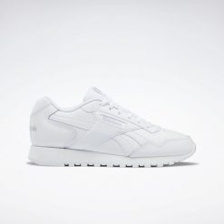 Buty do chodzenia damskie Reebok Glide. Białe obuwie sportowe damskie Reebok, z gumy, bez zapięcia, trekkingowe. Za 329.00 zł.