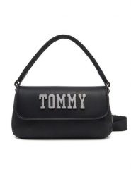 Tommy Jeans Torebka Tjw Everywhere Flap Crossover AW0AW17391 Czarny. Czarne torebki klasyczne damskie Tommy Jeans, z jeansu, bez dodatków. Za 229.99 zł.