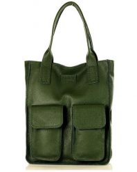 Torebka damska zielona MARCO MAZZINI s131c. Zielone shopper bag bez wzorów, z jeansu, na ramię, duże, bez dodatków. Za 322.05 zł.
