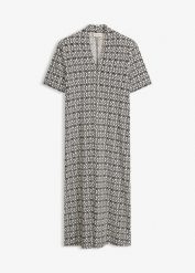 Sukienka z dżerseju. Fioletowe sukienki damskie bonprix, bez wzorów, z dżerseju, eleganckie, bez ramiączek. Za 142.99 zł.