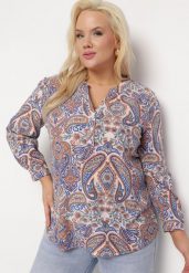 Granatowa Rozszerzana Bluzka z Guzikami Jaslynn. Czerwone bluzki damskie Born2be, l, z aplikacjami, z jeansu, biznesowe, bez kołnierzyka, bez ramiączek. Za 34.99 zł.
