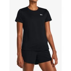 Koszulka szybkoschnąca damska Under Armour Tech SSC. Czarne koszulki sportowe damskie Under Armour, bez wzorów, bez ramiączek. Za 92.99 zł.