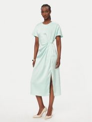 Rinascimento Sukienka koktajlowa CFC0127457003 Zielony Regular Fit. Zielone sukienki damskie Rinascimento, bez wzorów, z syntetyku, wizytowe, bez ramiączek. Za 449.99 zł.