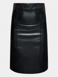 Gina Tricot Sukienka z imitacji skóry 21690 Czarny Slim Fit. Czarne sukienki damskie Gina Tricot, bez wzorów, ze skóry, bez ramiączek. Za 139.99 zł.