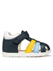 Geox Sandały B Sandal Macchia Boy B254VA 08554 C4229 Granatowy. Niebieskie sandały chłopięce Geox, ze skóry, bez zapięcia. Za 249.99 zł.