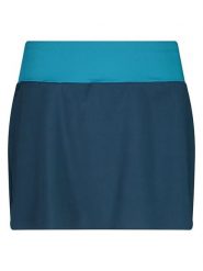 Cmp Spódnico-spodenki w kolorze granatowo-turkusowym rozmiar: 44. Niebieskie spodenki sportowe damskie CMP, bez wzorów, z materiału, sportowe, bez ramiączek. Za 79.77 zł.