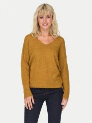 ONLY Sweter Rica 15224360 Pomarańczowy Regular Fit. Brązowe swetry klasyczne damskie Only, m, z syntetyku, bez kołnierzyka. W wyprzedaży za 59.99 zł.