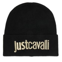Czapka Just Cavalli. Czarne czapki damskie Just Cavalli, na zimę, bez wzorów. Za 344.99 zł.