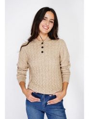 C& Jo Sweter w kolorze beżowym rozmiar: 36. Brązowe swetry klasyczne damskie C& Jo, z kaszmiru, bez kołnierzyka. Za 173.45 zł.