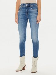 Guess Jeansy W4BA34 D592C Granatowy Skinny Fit. Niebieskie rurki damskie Guess, z aplikacjami, z bawełny. Za 479.99 zł.