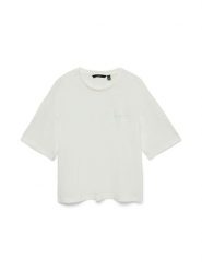 Vero Moda Koszulka w kolorze białym rozmiar: M. Białe bluzki damskie Vero Moda, m, bez wzorów, z bawełny, bez kołnierzyka, bez ramiączek. Za 62.32 zł.