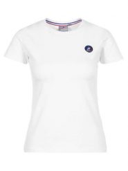 Peak Mountain Koszulka w kolorze białym rozmiar: S. Białe bluzki damskie Peak Mountain, s, bez wzorów, z bawełny, bez kołnierzyka, bez ramiączek. Za 56.99 zł.