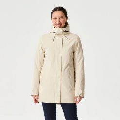 Ciepła długa kurtka żeglarska damska Decathlon 500. Brązowe kurtki damskie Decathlon, na zimę, l, bez wzorów, z lycry, z kapturem. Za 349.99 zł.