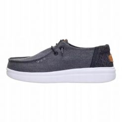HEYDUDE Damskie Mokasyny Wendy Rise Chambray Grid. Białe mokasyny damskie Hey dude, z materiału, bez obcasa. Za 259.00 zł.