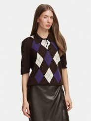 Luisa Spagnoli Sweter Marius 100472 Brązowy ciemny Regular Fit. Brązowe swetry klasyczne damskie Luisa Spagnoli, l, bez kołnierzyka. Za 1,309.00 zł.