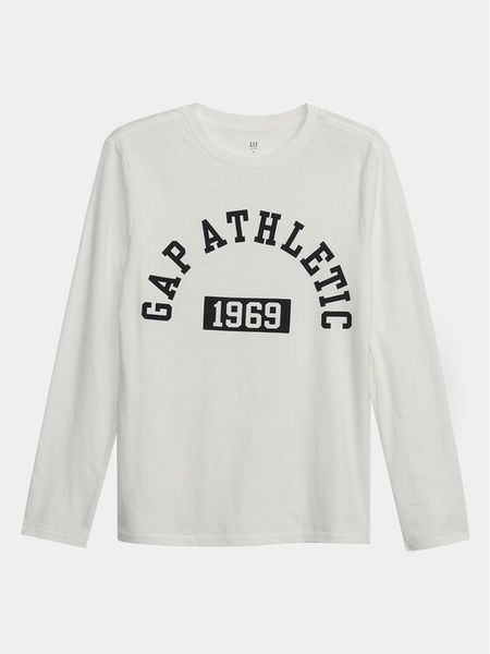 Gap Bluzka 747773-03 Biały Regular Fit. Białe t-shirty i koszulki chłopięce GAP, bez wzorów, z bawełny, bez kołnierzyka, bez ramiączek. Za 129.99 zł.
