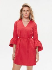TWINSET Sukienka koktajlowa 232TT2490 Czerwony Regular Fit. Czerwone sukienki damskie Twinset, bez wzorów, z syntetyku, wizytowe, bez ramiączek. Za 629.99 zł.