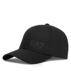 Czapka z daszkiem EA7 Emporio Armani. Czarne czapki z daszkiem damskie EA7 Emporio Armani, bez wzorów. Za 159.99 zł.