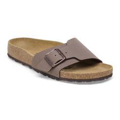 Klapki damskie Birkenstock Catalina BS Birko-Flor. Brązowe klapki damskie Birkenstock, bez wzorów, bez obcasa, bez zapięcia. Za 309.99 zł.