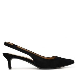 Szpilki LAUREN RALPH LAUREN. Czarne szpilki damskie Lauren Ralph Lauren, bez wzorów, bez obcasa, na szpilce, bez zapięcia. Za 689.99 zł.