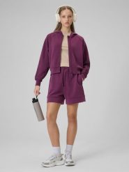 4F Spodenki dresowe z modalem damskie - fioletowe XL. Czerwone szorty damskie 4F, bez wzorów, z dresówki. Za 129.99 zł.