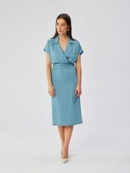 Stylove Sukienka w kolorze niebieskim rozmiar: L. Niebieskie sukienki damskie Stylove, bez wzorów, bez ramiączek. Za 91.99 zł.