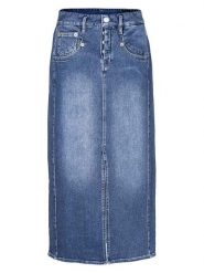 Herrlicher Spódnica dżinsowa "Shyra" w kolorze niebieskim rozmiar: W28. Niebieskie spódnice damskie Herrlicher, na co dzień, bez wzorów, klasyczne, midi. Za 208.99 zł.