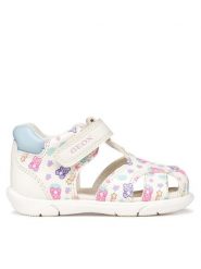 Geox Sandały B Sandal Zapito Girl B556FB 05404 C0270 Biały. Białe sandały dziewczęce Geox, ze skóry, bez obcasa, bez zapięcia. Za 179.99 zł.