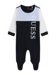 Guess Śpiochy H6YG01 1K4122 Czarny. Niebieskie śpiochy niemowlęce Guess, z aplikacjami, z bawełny, bez kołnierzyka, bez ramiączek. Za 174.99 zł.