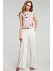 Made of emotion Spodnie w kolorze kremowym rozmiar: S. Brązowe spodnie materiałowe damskie Made Of Emotion, bez wzorów, z materiału. Za 164.99 zł.