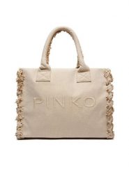 Pinko Torebka Beach Shopping PE 24 PLTT 100782 A1X1 Beżowy. Brązowe torebki klasyczne damskie Pinko, z materiału, bez dodatków. Za 449.99 zł.