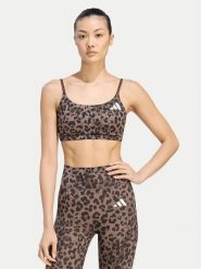 Adidas Biustonosz sportowy Optime Essentials 3-Stripes KZ2515 Brązowy. Brązowe biustonosze sportowe damskie Adidas, bez wzorów, z syntetyku. Za 178.99 zł.