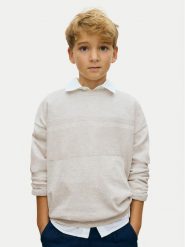 Mayoral Sweter 6356 Beżowy Regular Fit. Brązowe swetry chłopięce Mayoral, z bawełny, bez kołnierzyka. Za 139.99 zł.