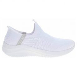 Buty do chodzenia damskie Skechers Ultra Flex 3.0. Białe obuwie sportowe damskie Skechers, z materiału, bez zapięcia, trekkingowe. Za 535.00 zł.