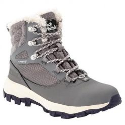 Buty trekkingowe damskie Jack Wolfskin Everquest High Texapore. Szare obuwie trekkingowe damskie Jack Wolfskin, z gumy, za kostkę, bez zapięcia. Za 712.00 zł.
