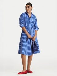 Polo Ralph Lauren Sukienka koszulowa 211891428004 Niebieski Regular Fit. Niebieskie sukienki damskie Polo Ralph Lauren, bez wzorów, z bawełny, bez ramiączek. Za 849.99 zł.