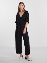 YAS Kombinezon Olinda 26032851 Czarny Loose Fit. Czarne sukienki damskie YAS, bez wzorów, z syntetyku, bez ramiączek. Za 149.99 zł.