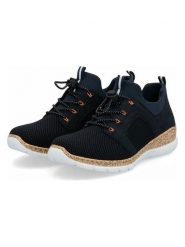 Rieker Sneakersy w kolorze granatowym rozmiar: 37. Niebieskie obuwie sportowe damskie Rieker, z materiału, bez zapięcia. Za 181.76 zł.