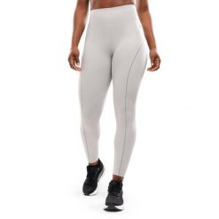 Damskie długie legginsy do biegania Fitness Siroko Lume Light Gray. Szare legginsy damskie SIROKO, bez wzorów, z tkaniny. Za 169.00 zł.
