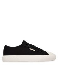 Calvin Klein Trampki Vulc Low Lace Up Canvas HW0HW02975 Czarny. Czarne trampki damskie Calvin Klein, bez wzorów, z materiału, bez zapięcia. Za 329.99 zł.