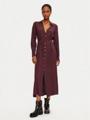 TWINSET Sukienka koszulowa 242TT2320 Bordowy Loose Fit. Czerwone sukienki damskie Twinset, bez wzorów, z wiskozy, bez ramiączek. Za 699.99 zł.