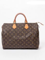 Louis Vuitton Torebka "Speedy 35" w kolorze brązowym - 35 x 22 x 17 cm rozmiar: onesize. Brązowe torebki klasyczne damskie Louis Vuitton, z materiału, bez dodatków. Za 3,914.99 zł.