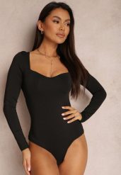 Czarne Body z Kwadratowym Dekoltem Macotte. Czarne body i gorsety Renee, bez wzorów, z jeansu. Za 74.99 zł.